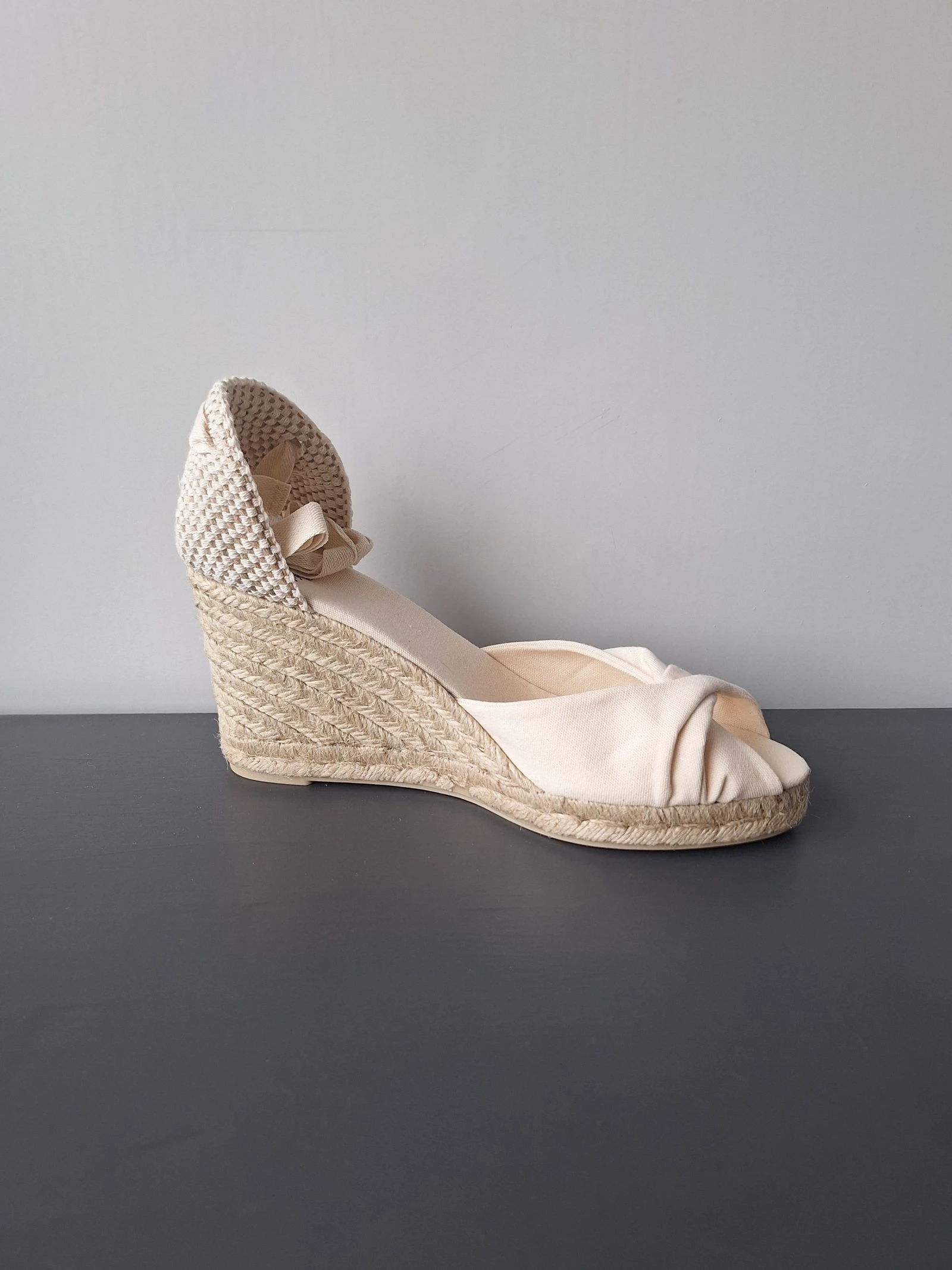 Castañer espadrilles crema con tacón de cuña y cordón 41 – photo 5